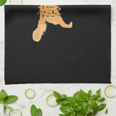 Golden Retriever Holiday Christmas Light Essential Geschirrtuch (Gefaltet)