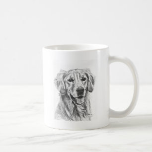 Golden retriever-Holzkohlen-Skizze Kaffeetasse