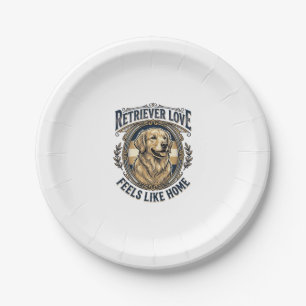 Golden Retriever Home Comfort Vintage Gravur Tun Pappteller