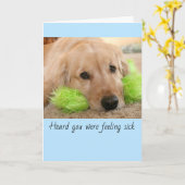 Golden Retriever hörte, dass du krank warst, werde Karte (Gelbe Blume)