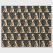 Golden Retriever Hosting a Podcast Geschenkpapier (Flach)