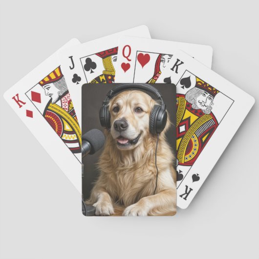 Golden Retriever Hosting a Podcast Spielkarten (Rückseite)
