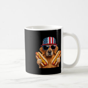 Golden Retriever Hotdog 4. Juli Amerikanische Flag Kaffeetasse