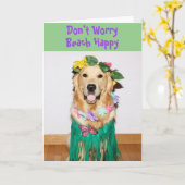 Golden Retriever Hula Gute Reise Karte (Gelbe Blume)