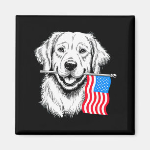 Golden Retriever Hund 4. Juli Amerika amerikanisch Magnet