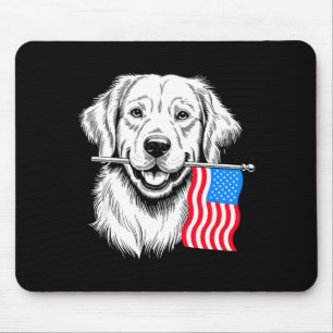 Golden Retriever Hund 4. Juli Amerika amerikanisch Mousepad