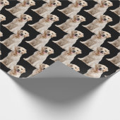 Golden Retriever Hund auf schwarz Geschenkpapier (Ecke)
