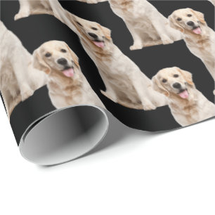Golden Retriever Hund auf schwarz Geschenkpapier