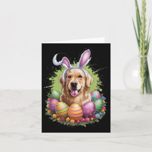 Golden Retriever Hund Bunny Oars Ostereier Frühjah Karte