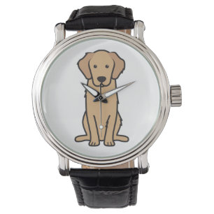 Golden Retriever Hund Cartoon Armbanduhr