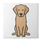 Golden Retriever Hund Cartoon Fliese (Vorderseite)