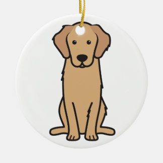 Golden Retriever Hund Cartoon Keramikornament