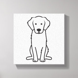 Golden Retriever Hund Cartoon Leinwanddruck