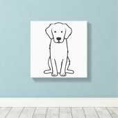 Golden Retriever Hund Cartoon Leinwanddruck (Insitu (Holzboden))