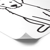 Golden Retriever Hund Cartoon Poster (Ecke)