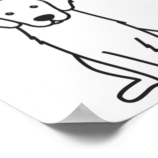 Golden Retriever Hund Cartoon Poster (Ecke)