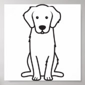 Golden Retriever Hund Cartoon Poster (Vorne)