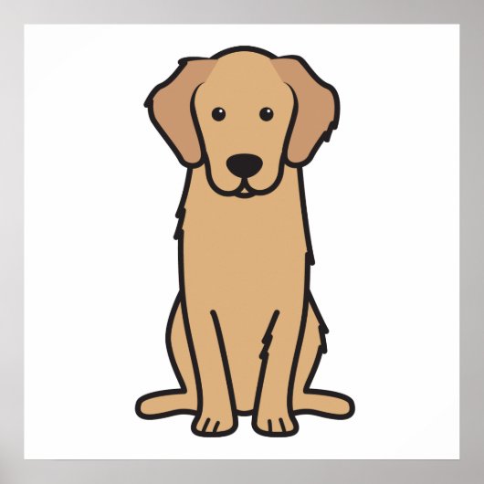 Golden Retriever Hund Cartoon Poster (Vorne)