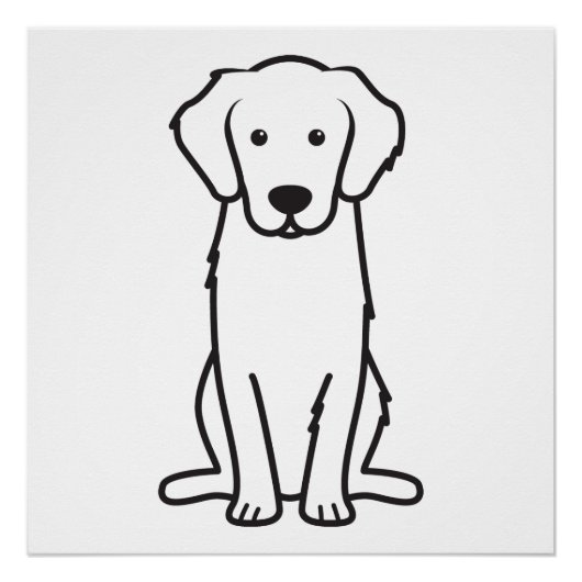 Golden Retriever Hund Cartoon Poster (Vorderseite)