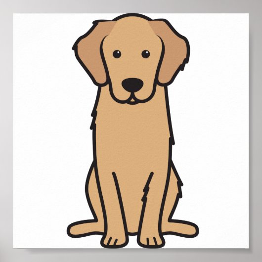 Golden Retriever Hund Cartoon Poster (Vorne)