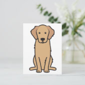 Golden Retriever Hund Cartoon Postkarte (Stehend Vorderseite)