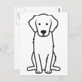 Golden Retriever Hund Cartoon Postkarte (Vorne/Hinten)
