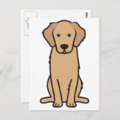 Golden Retriever Hund Cartoon Postkarte (Vorne/Hinten)