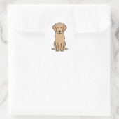 Golden Retriever Hund Cartoon Runder Aufkleber (Tasche)