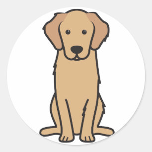 Golden Retriever Hund Cartoon Runder Aufkleber
