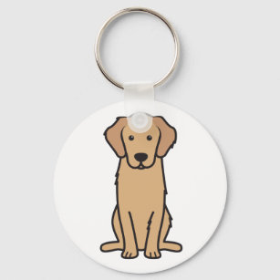 Golden Retriever Hund Cartoon Schlüsselanhänger