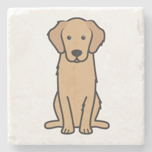 Golden Retriever Hund Cartoon Steinuntersetzer