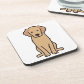 Golden Retriever Hund Cartoon Untersetzer (Linke Seite)