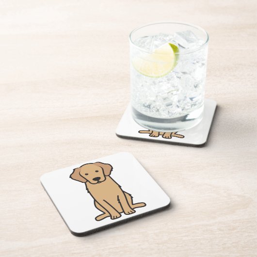 Golden Retriever Hund Cartoon Untersetzer (Rechte Seite)