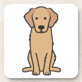 Golden Retriever Hund Cartoon Untersetzer (Vorderseite)