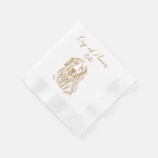 Golden Retriever Hund Custom Hand Zeichnend Hochze Serviette (Ecke)
