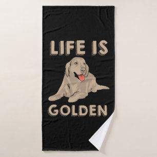 Golden Retriever Hund - Das Leben ist golden Badehandtuch