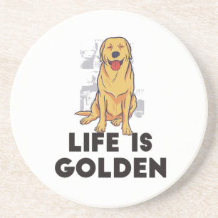 Golden Retriever Hund - Das Leben ist golden Getränkeuntersetzer