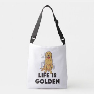 Golden Retriever Hund - Das Leben ist golden Tragetaschen Mit Langen Trägern