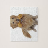 Golden Retriever Hund, der Knochen im Mund hält Puzzle (Vertikal)