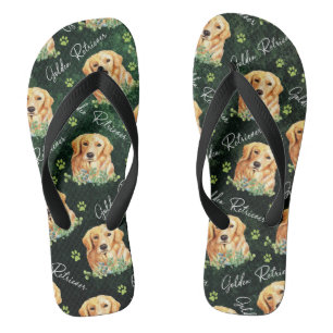 Golden Retriever Hund, Eukalyptus Blätter, Paw Pr Badesandalen