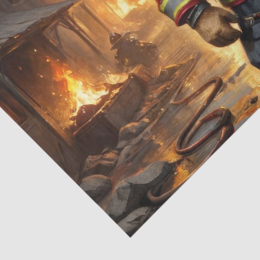 Golden Retriever Hund Firefighter - Decoupage - Seidenpapier (Detail)