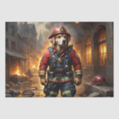 Golden Retriever Hund Firefighter - Decoupage - Seidenpapier (Vorderseite)