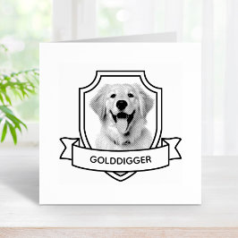 Golden Retriever Hund Foto Schild Band Gummistempel