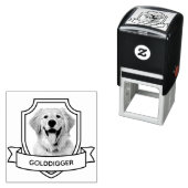 Golden Retriever Hund Foto Schild Band Permastempel (Beispiel)