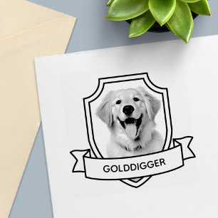 Golden Retriever Hund Foto Schild Band Permastempel