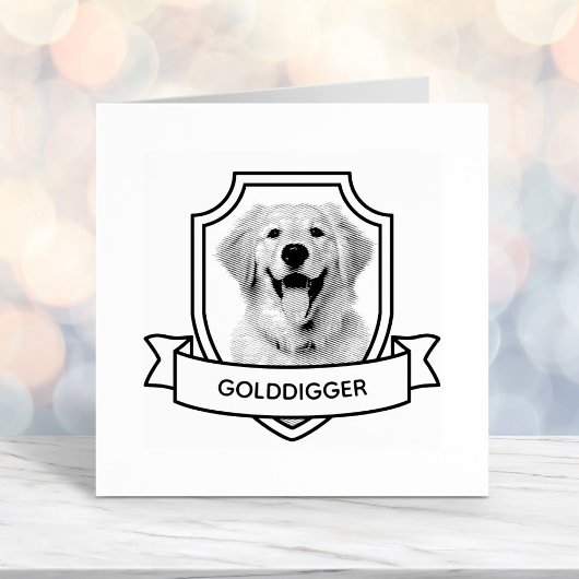 Golden Retriever Hund Foto Schild Band Permastempel