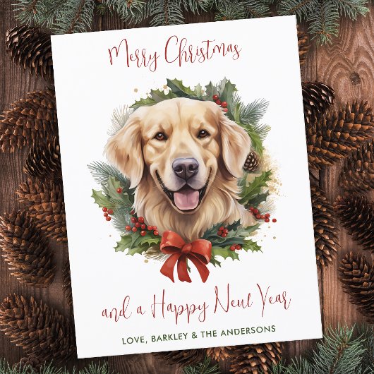 Golden Retriever Hund Frohe Weihnachtskarte
