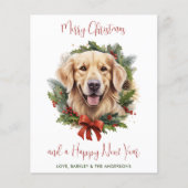 Golden Retriever Hund Frohe Weihnachtskarte (Vorderseite)