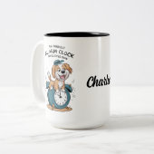 Golden Retriever Hund Funny Alarm Clock Zweifarbige Tasse (Vorderseite Links)