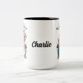 Golden Retriever Hund Funny Alarm Clock Zweifarbige Tasse (Mittel)